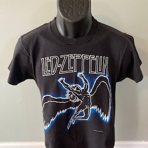 1984 Led Zeppelin Band Shirt Vintage 80s Tee Icarus Concert Tour Swan Song Festival Jimmy Page Robert Plant Single Stitch Screen Star Medium