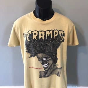 The Cramps T-shirt, Vintage Rare White Shirt Horror Punk The Cramps T-shirt, Vintage Rare White Shirt Horror Punk