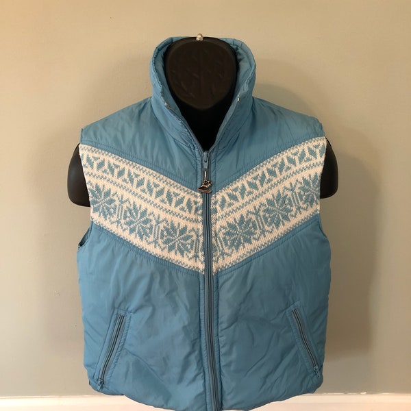 That 70s Show Rainbow Ski Vest Vintage Snowflake Kelso Ashton Kutcher Antler Down Feather Winter Snow Puffy Puffer Jacket Coat Retro Large