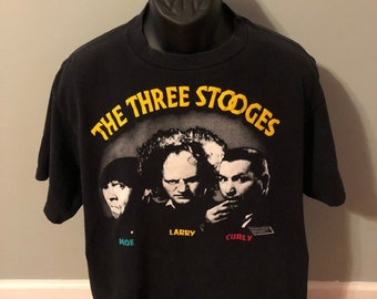 1988 Three Stooges Moe Larry Curly Shirt Vintage 80s Tee Nick At Night MTV Comedian Single Stitch Changes Tag XL