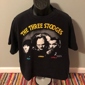 1988 Three Stooges Moe Larry Curly Shirt Vintage 80s Tee Nick At Night MTV Comedian Single Stitch Changes Tag XL
