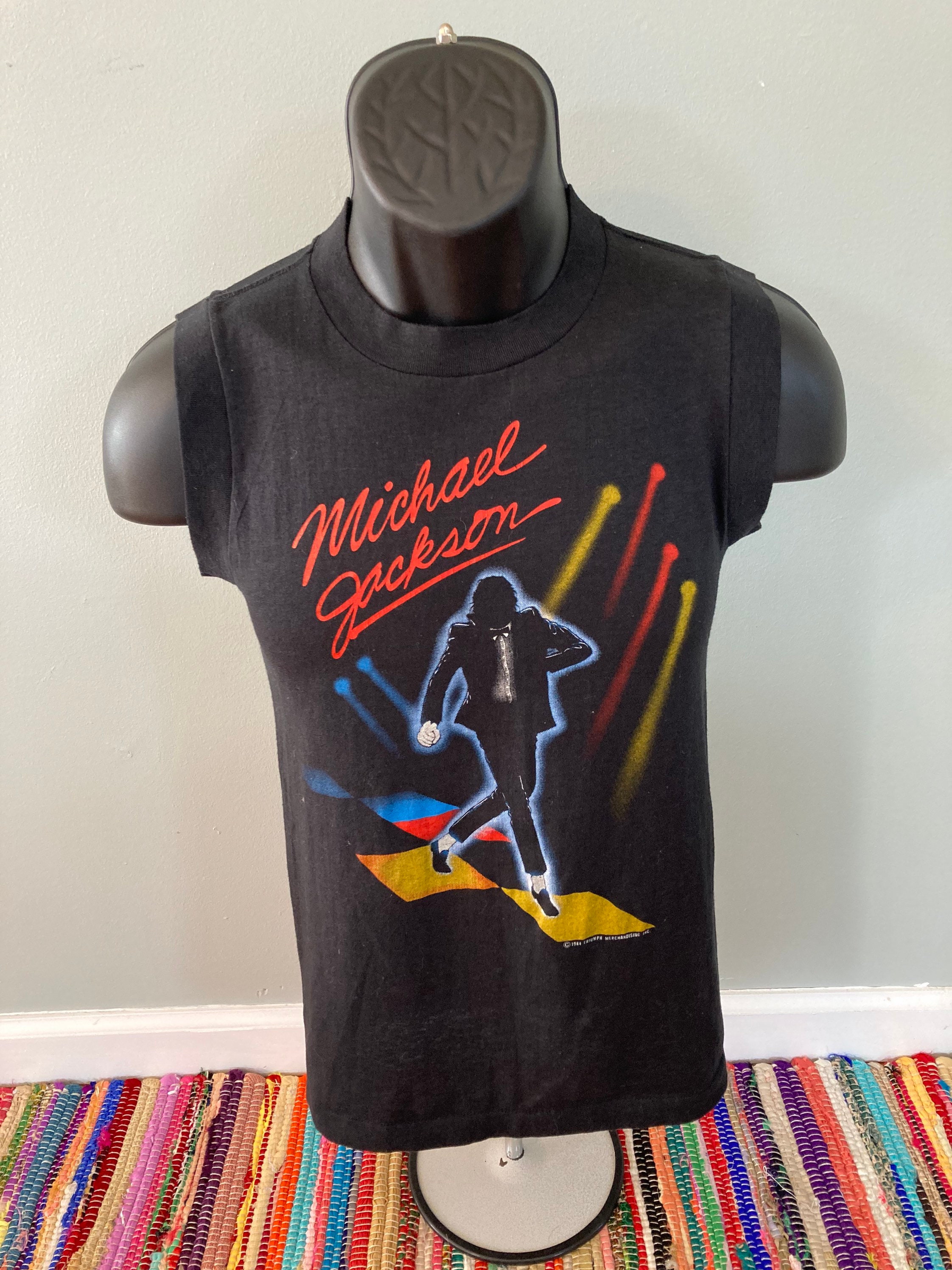 Vintage Michael Jackson Victory Raglan Concert T Shirt 1984 Red/Black Medium