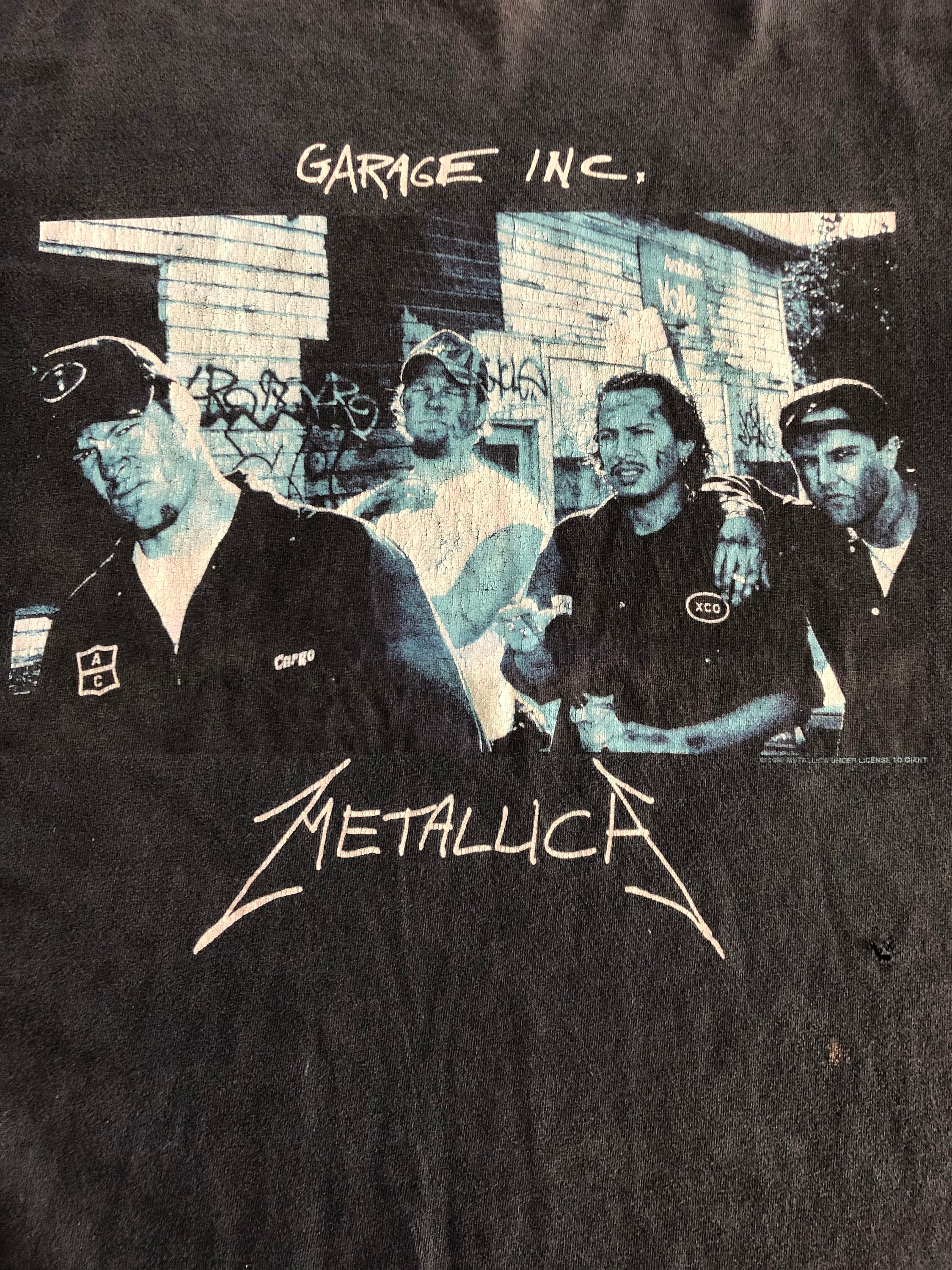 1998 Metallica Garage Band Shirt Vintage 90s Tee Trash Metal Rock 
