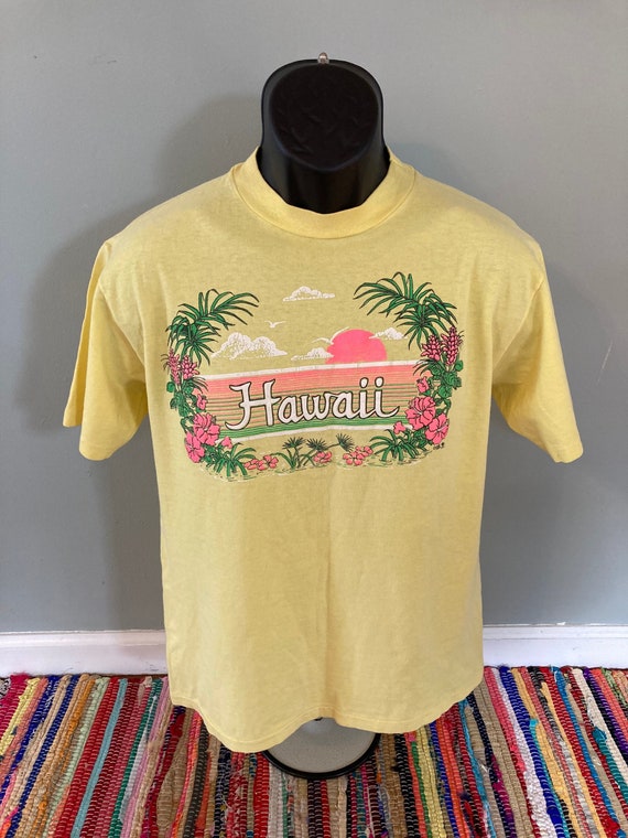 1989 Hawaii Neon Hibiscus Sunset Shirt Vintage 80s