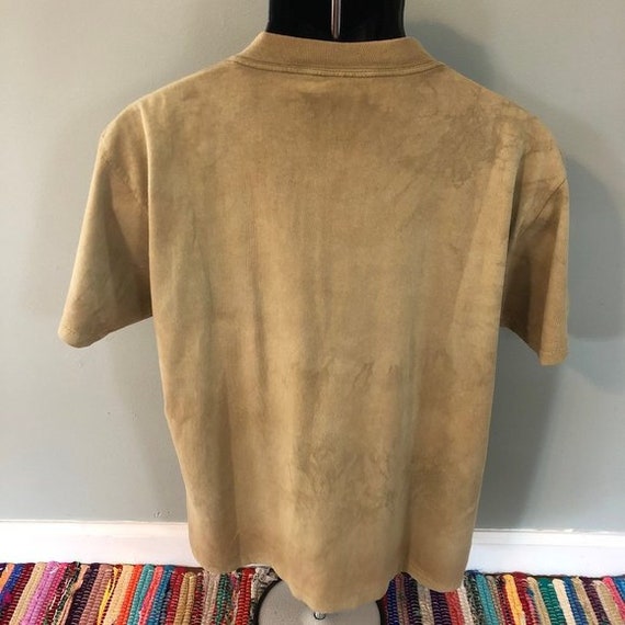 80s White & Brown Tribal Print Shirt L