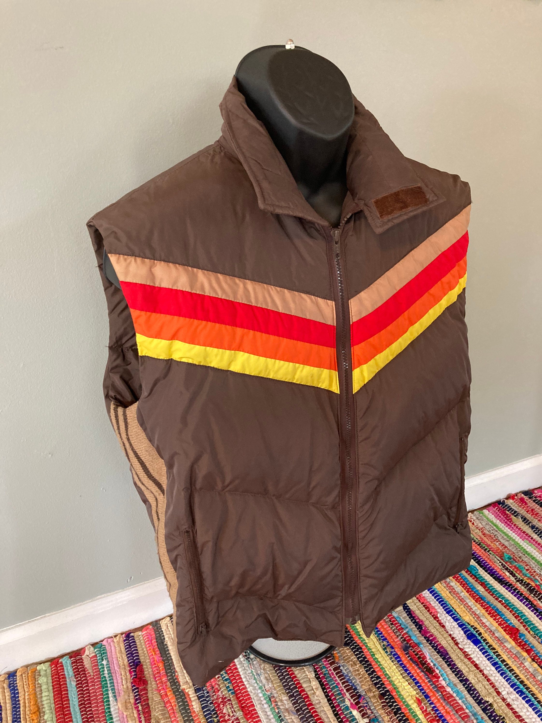 ジャケット・アウター RUSH/HOUR Down Vest with Y2K Archive That 70s Show Rainbow Vest Vintage Kelso Ashton Kutcher Antler