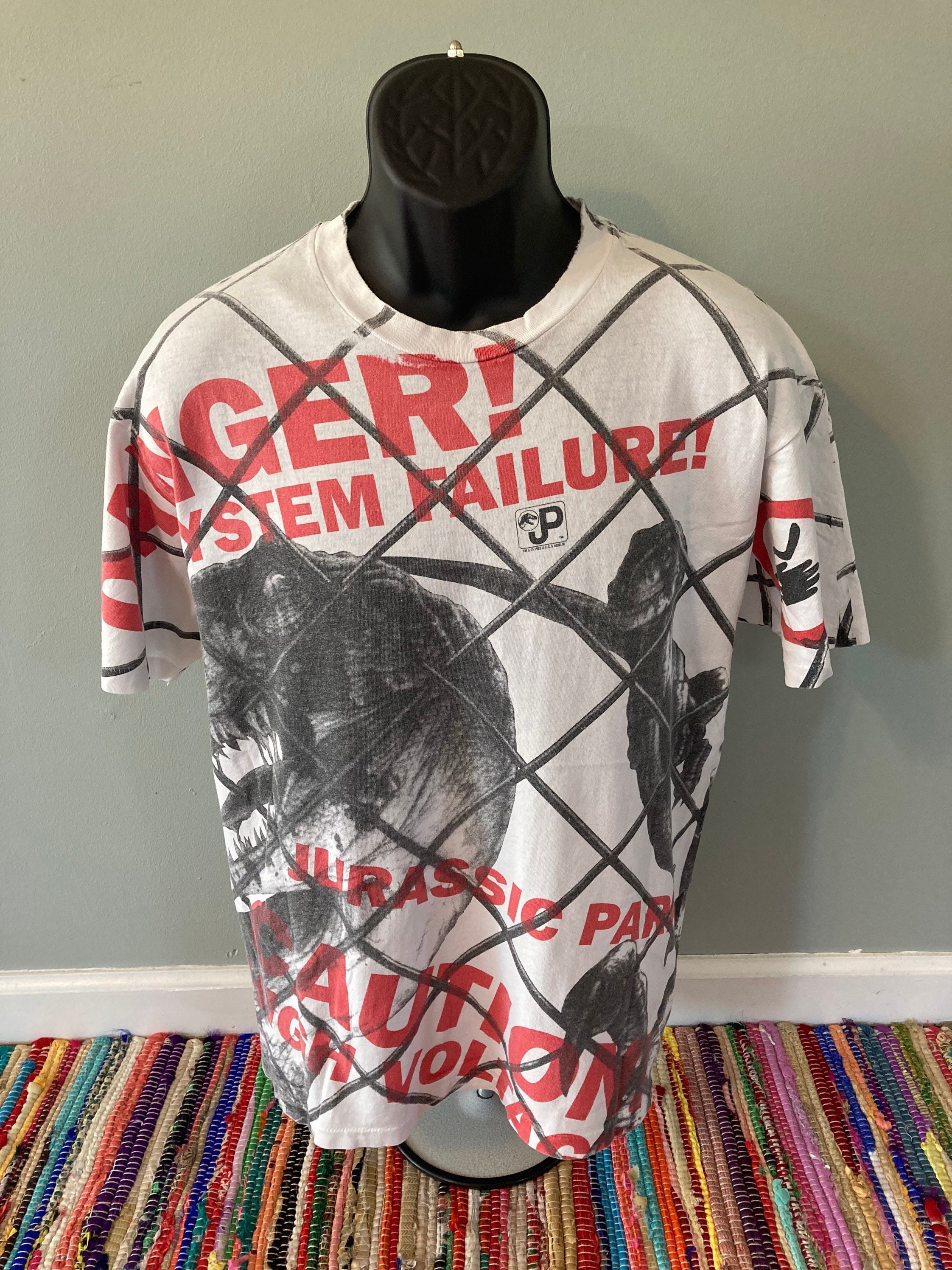 1993 Jurassic Park Velociraptor All Over Print Shirt Vintage 1993 Jurassic Park Velociraptor All Over Print Shirt Vintage