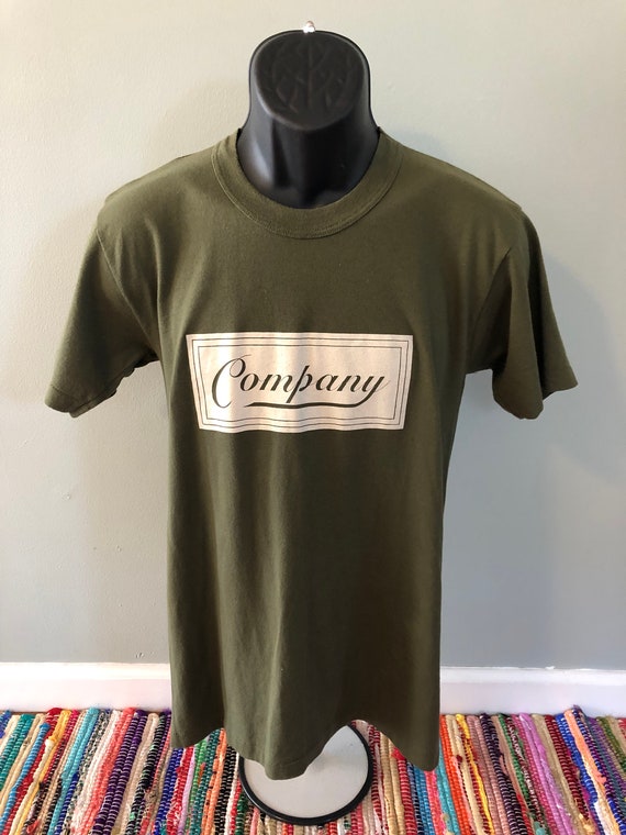 80s Army Company Logo Shirt Vintage Tee Dog Tag Camo Military Etsy