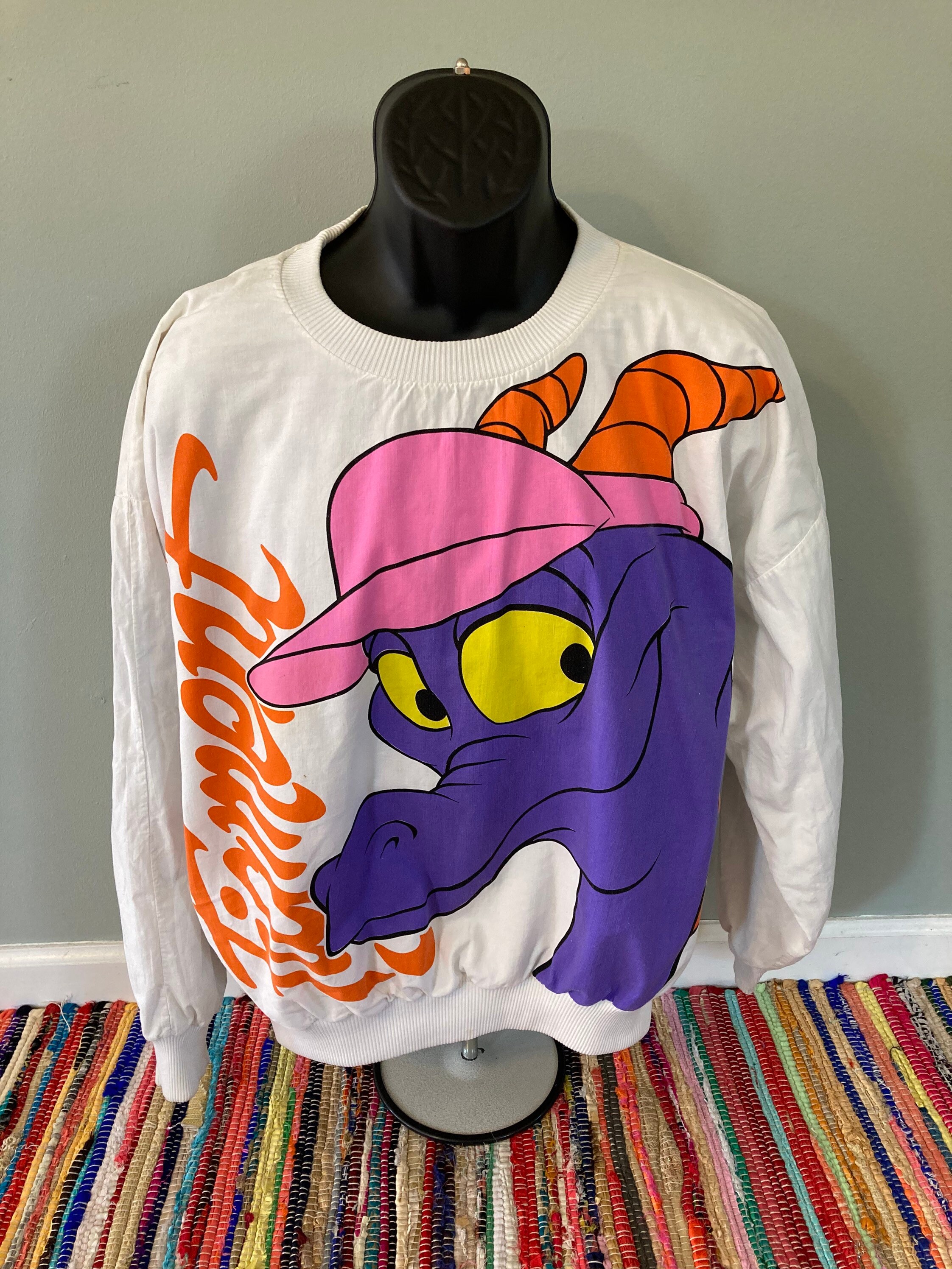 80s Disney Figment All Over Print Sweatshirt Vintage Epcot 1983