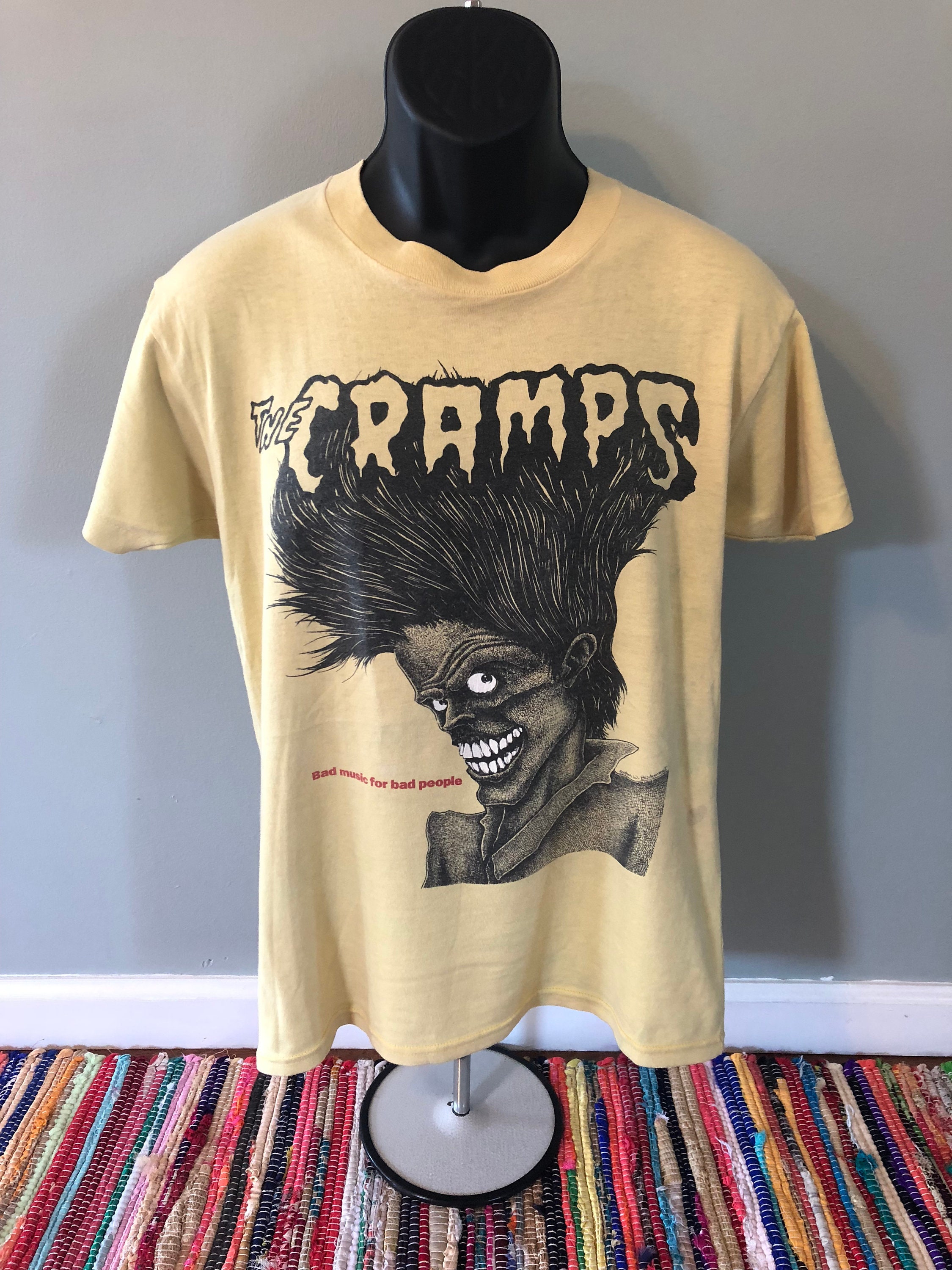 80s the Cramps Bad Music for Bad People Shirt Vintage Band Tee
