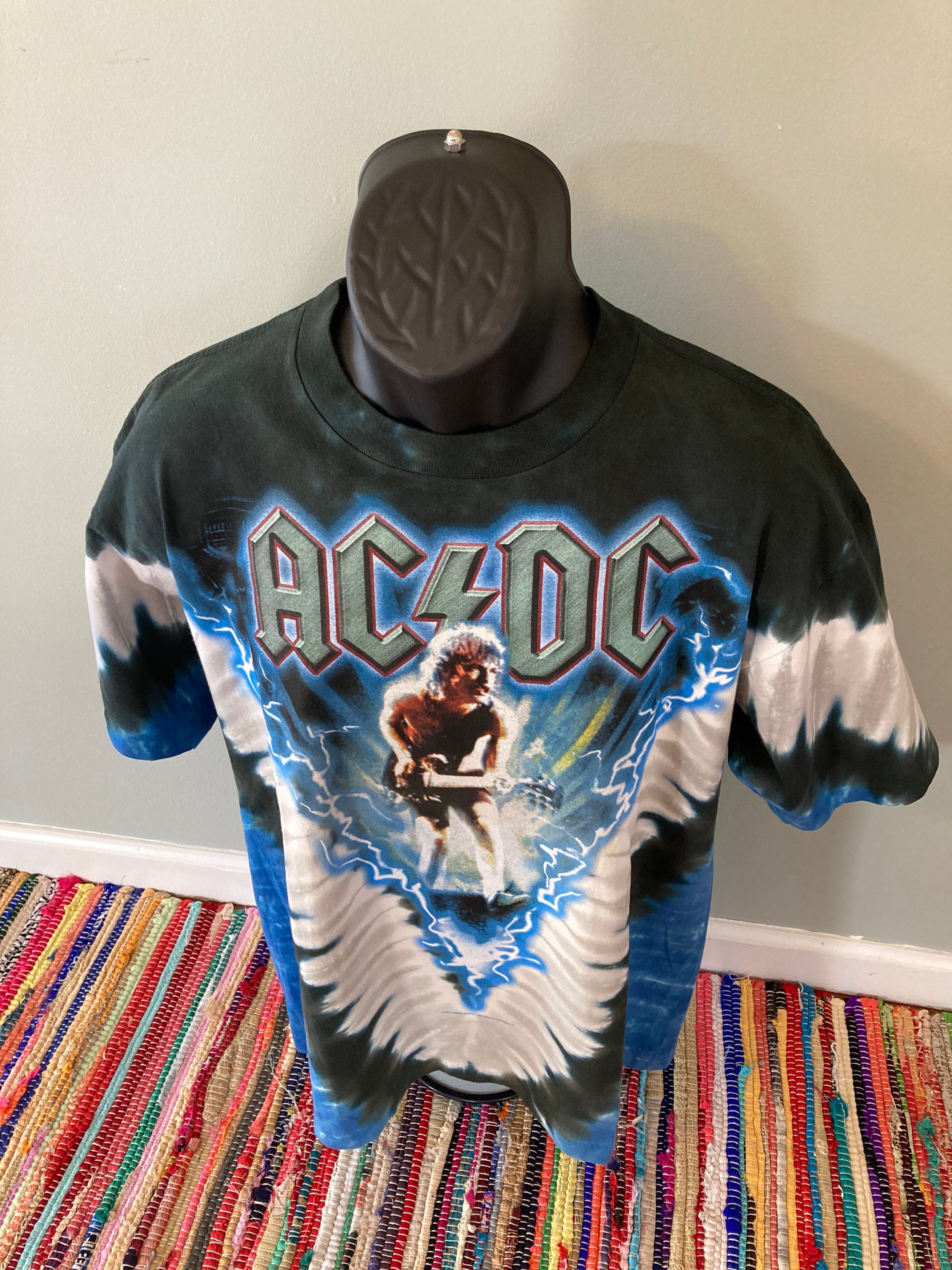Vintage AC DC Liquid Blue All Over Print Shirt Tie Dye Let | Etsy