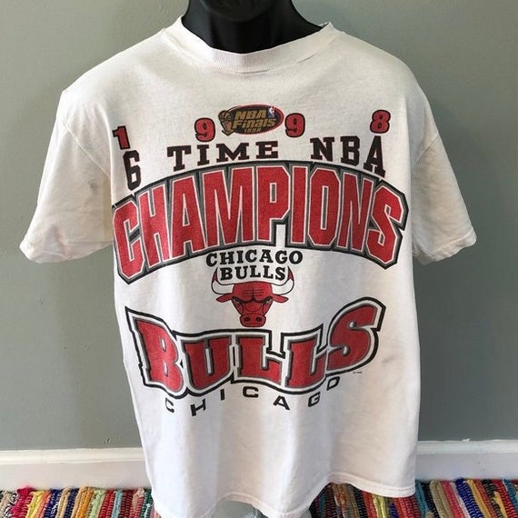 1998 Chicago Bulls 6 Times NBA Champions Shirt Vintage 90s 