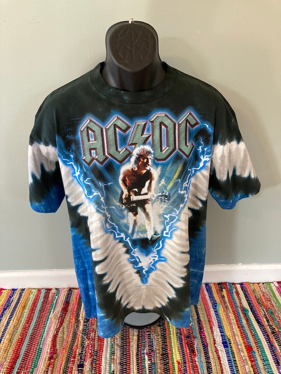 Vintage AC DC Liquid Blue All Over Print Shirt Tie Dye Let - Etsy Singapore