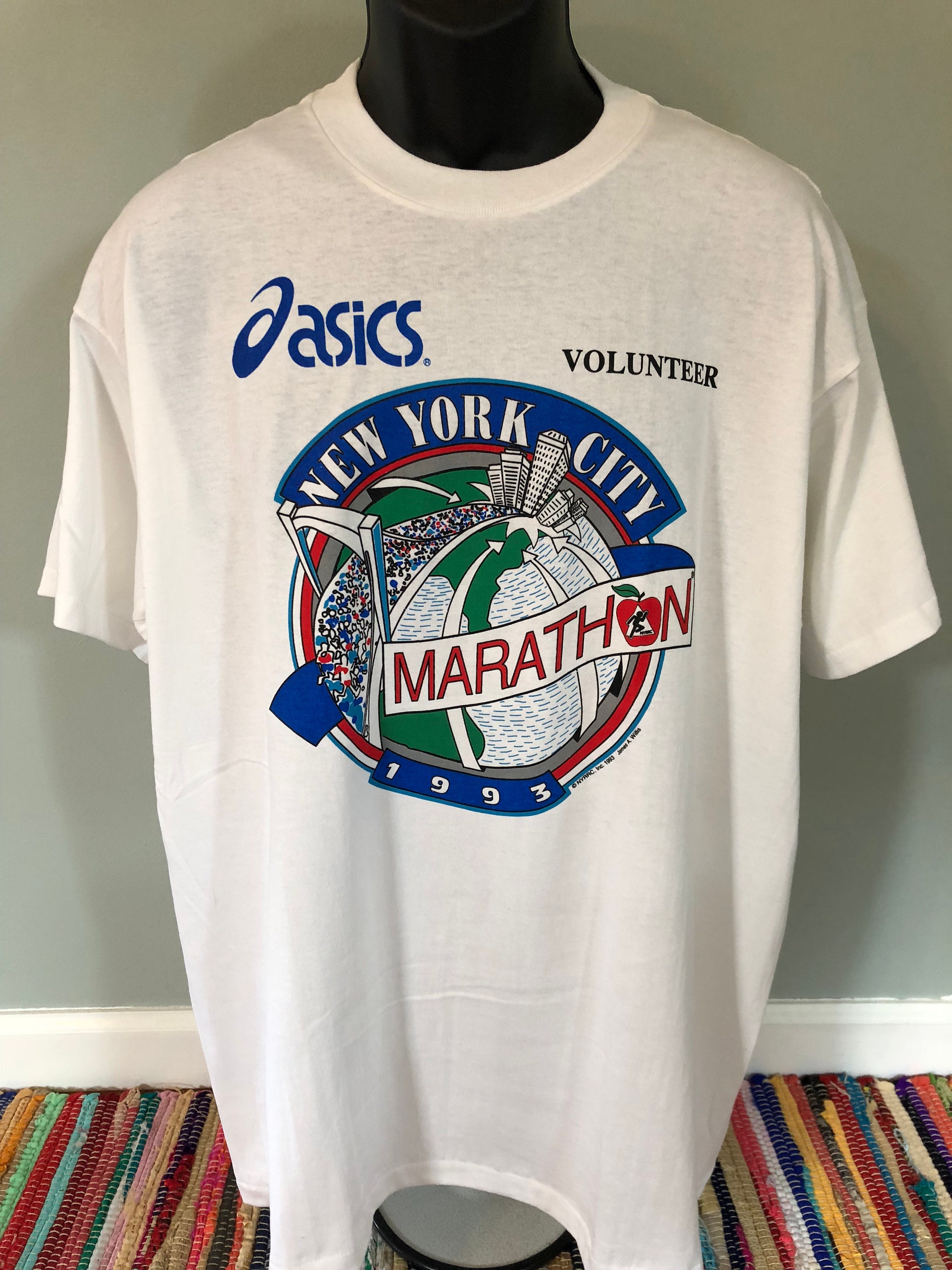 1993 New York City Marathon Shirt Vintage Tee 90s Asics Sport