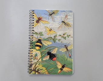 Vintage Bee Journal, Bee journal, Lined Journal, Spiral Journal, Notebook, Bees