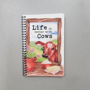 Life is better with cows journal, Spiral Journal, Notebook, cow journal