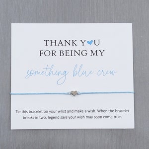 Wish Bracelet, Something Blue Crew Wish Bracelet, Tie On Wish Bracelet, Wish Bracelet Party Favor, Tie On Bracelet