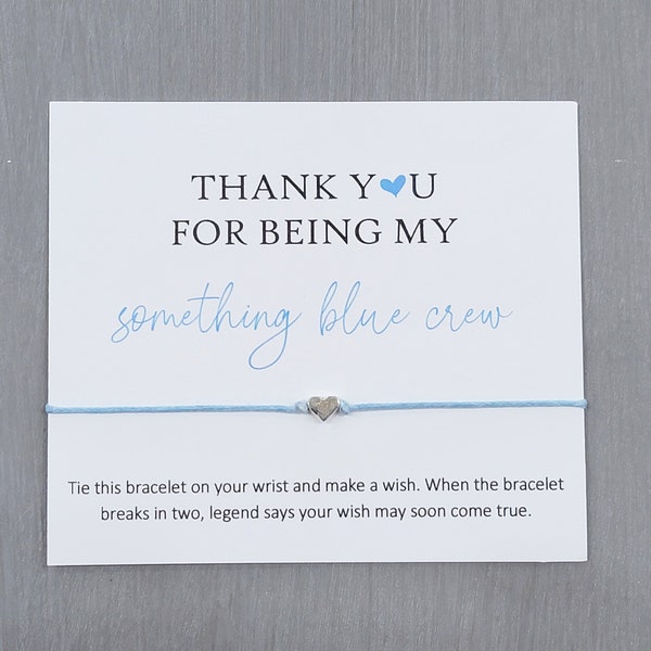 Wish Bracelet, Something Blue Crew Wish Bracelet, Tie On Wish Bracelet, Wish Bracelet Party Favor, Tie On Bracelet