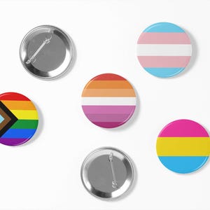LGBTQ+ Pride Flag Pinback Button - Pin for Bags, Jackets & More