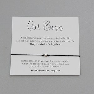Wish Bracelet, Girl Boss Wish Bracelet, Tie On Wish Bracelet, Wish Bracelet Party Favor, Tie On Bracelet, Boss Gift