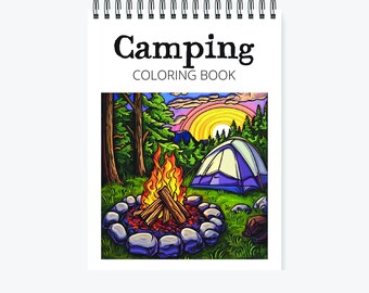 Camping Coloring Book, Adult Coloring Book, Coloring Book, Camping