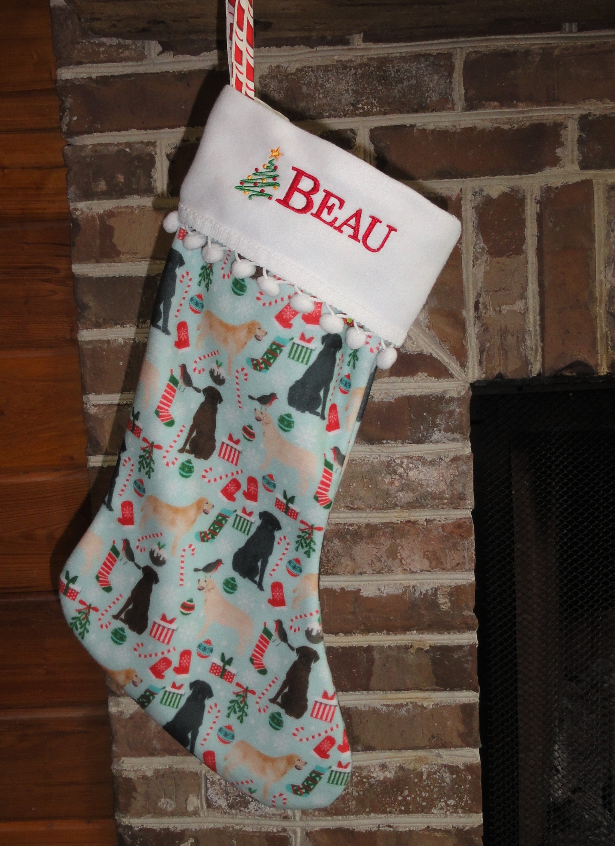Yellow Lab Stocking Labrador Retriever Christmas Stocking / Dog Stocking / Personalized ...