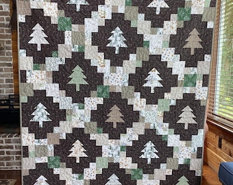 Handmade Patchwork Fall Quilt / Holiday Home Decor / Throw Quilt / Wedding Gift