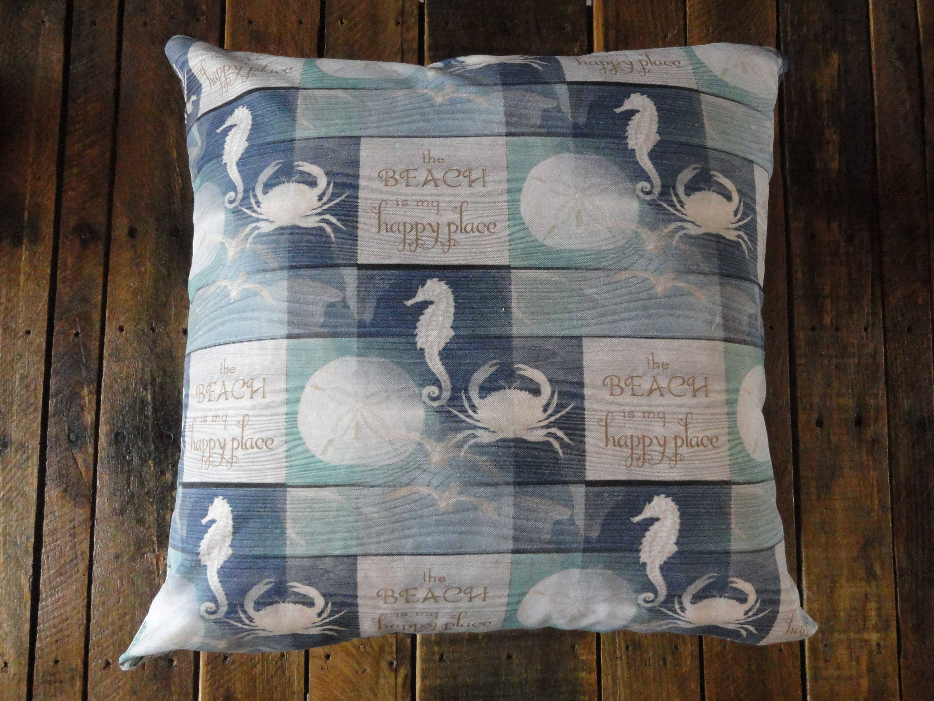 The Beach Is My Happy Place Pillow Cover // Beach House Decor Etsy