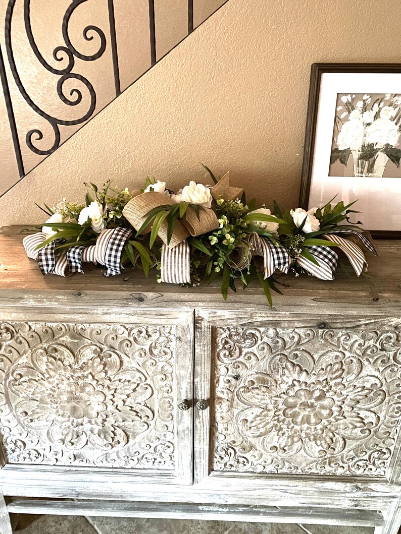 Dining Table Centerpiece Rustic Garland Centerpiece Rustic Etsy