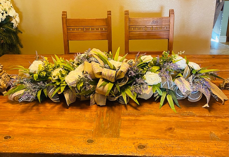 Dining Table Centerpiece, Rustic Garland Centerpiece, Rustic Enteryway ...