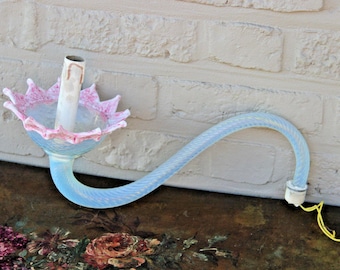 Murano hand blown venetian italian chandelier replacement glass pink arm