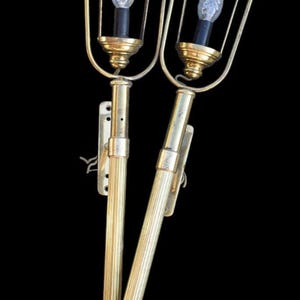 Pair antique procession lantern lamps  brass wall lights sconces religious set