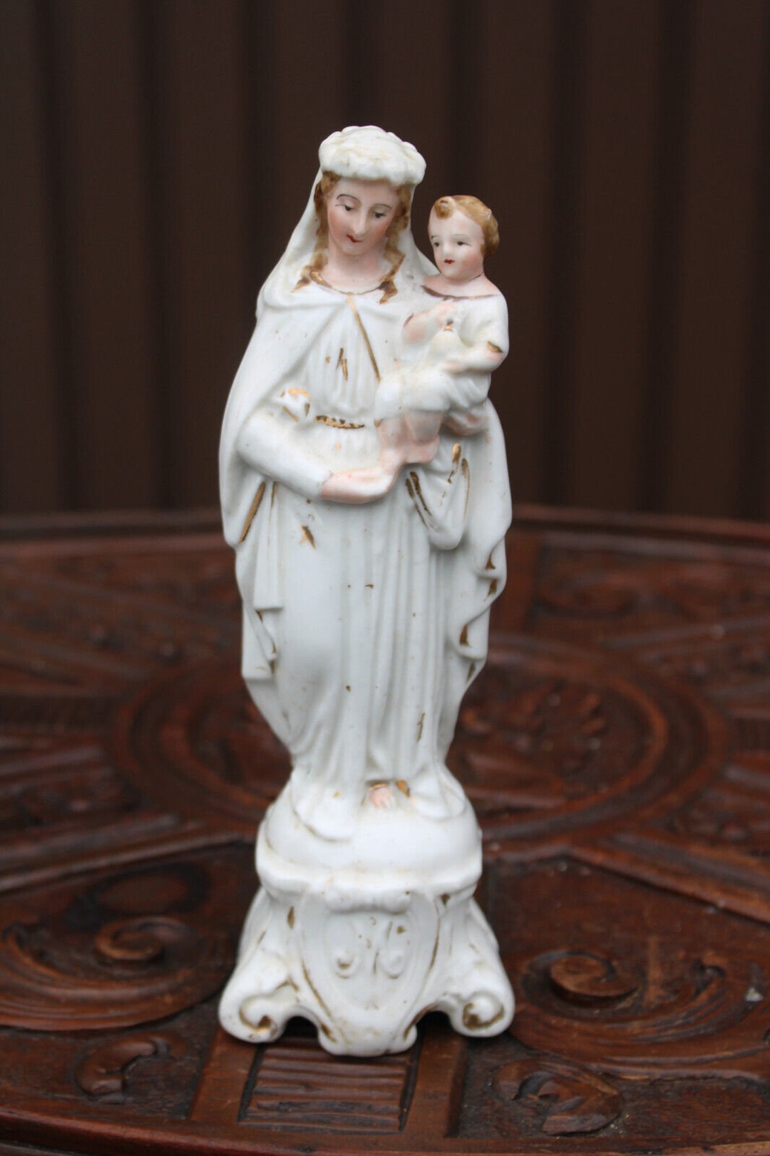 Antique 19thc Vieux Paris Porcelain Madonna Figurine Statue - Etsy