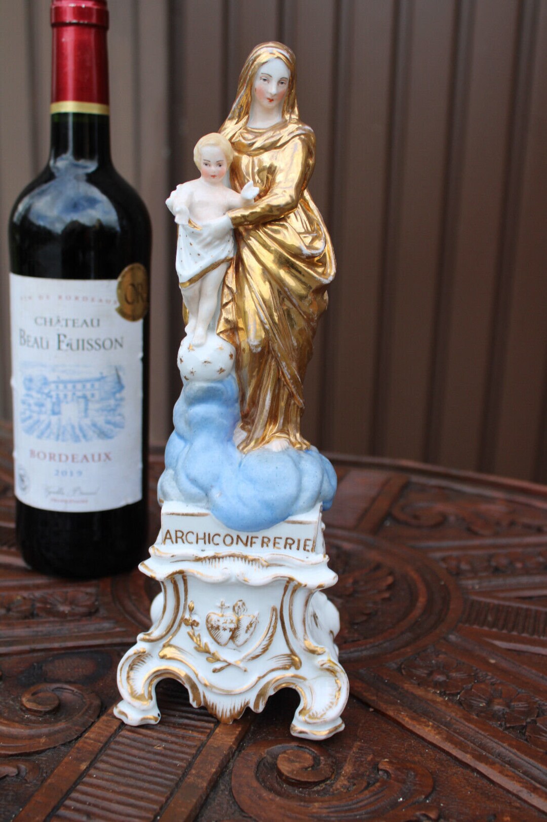 Antique 19thc Vieux Paris Porcelain Madonna Figurine Statue - Etsy