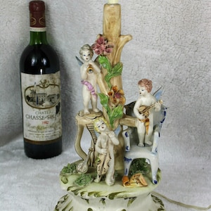 Capodimonte porcelain bassano signed putti angels lamp