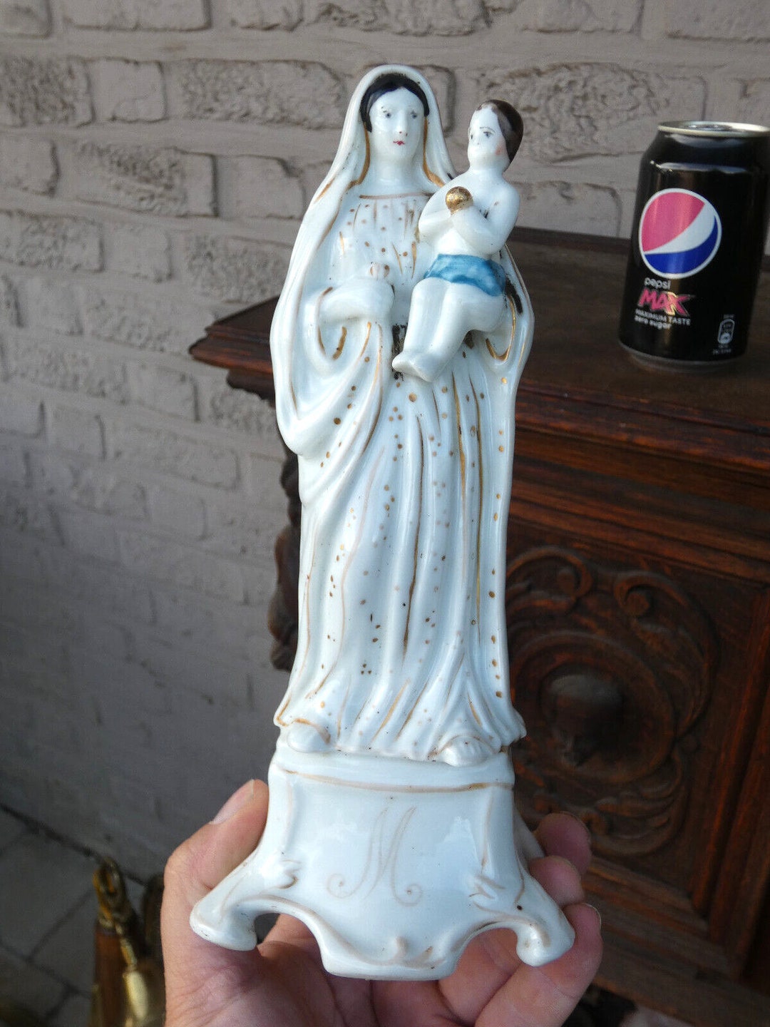 Antique French Vieux Paris Porcelain Madonna Child Figurine Statue - Etsy