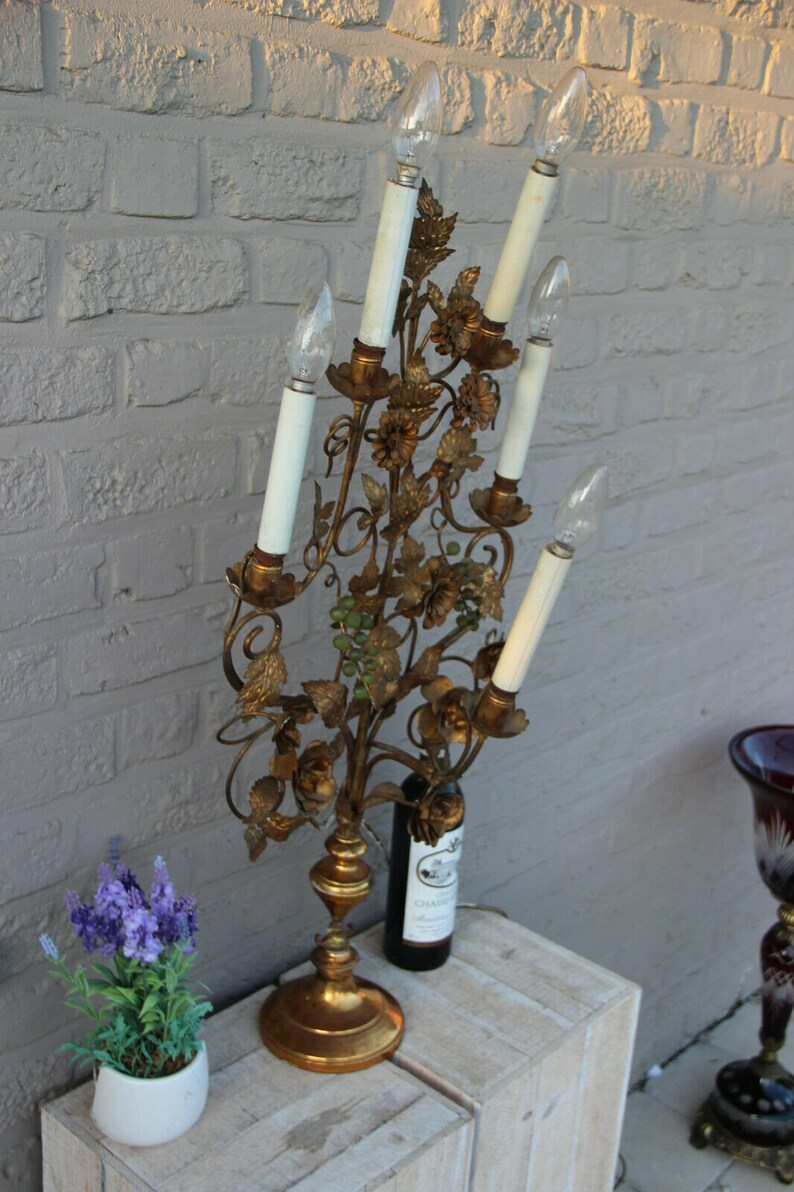 Rare xxl antique church altar candelabra lamp murano glass Etsy
