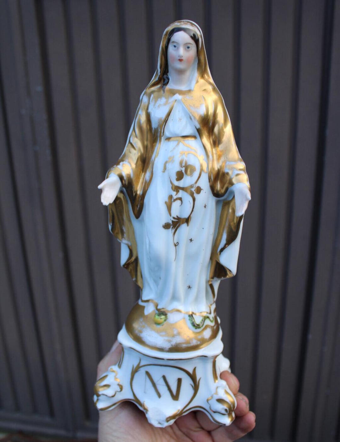 Antique French Vieux Paris Porcelain Madonna Figurine Statue - Etsy