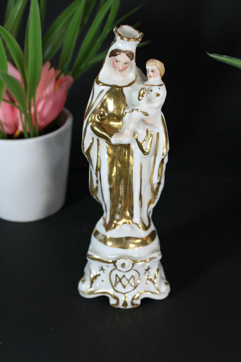 Antique French Vieux Paris Porcelain Madonna Figurine Statue - Etsy