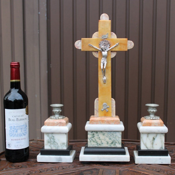 Altar Crucifix and Candle Holder Etsy