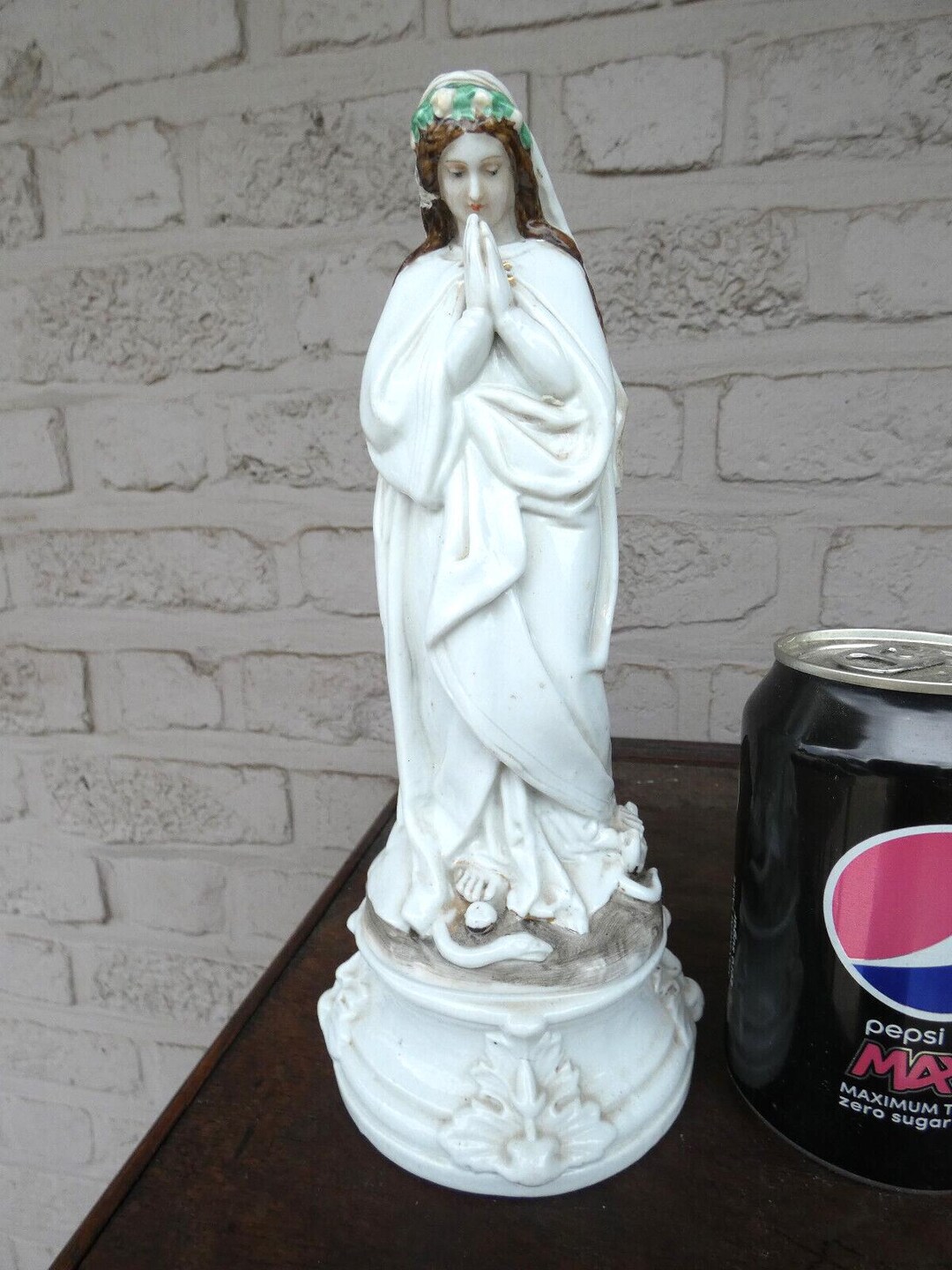Antique French Vieux Paris Porcelain Madonna Statue Figurine Religion ...