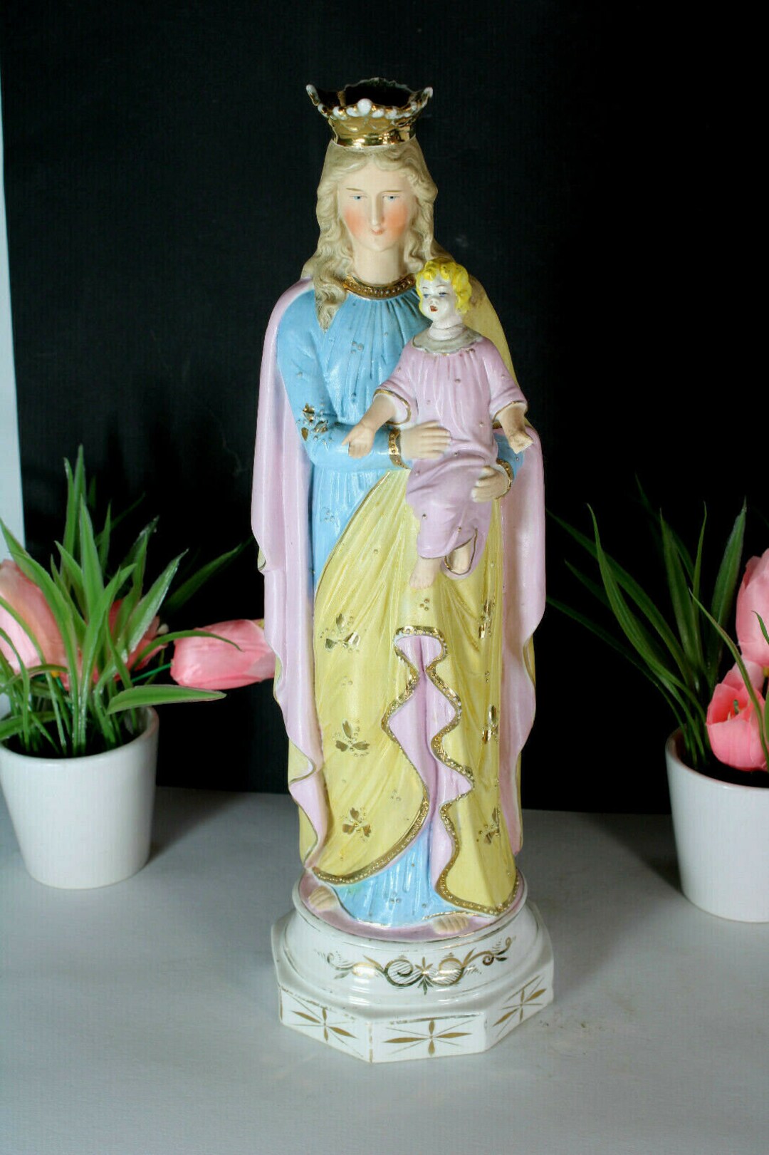 Antique Bisque Porcelain Madonna Figurine Statue - Etsy