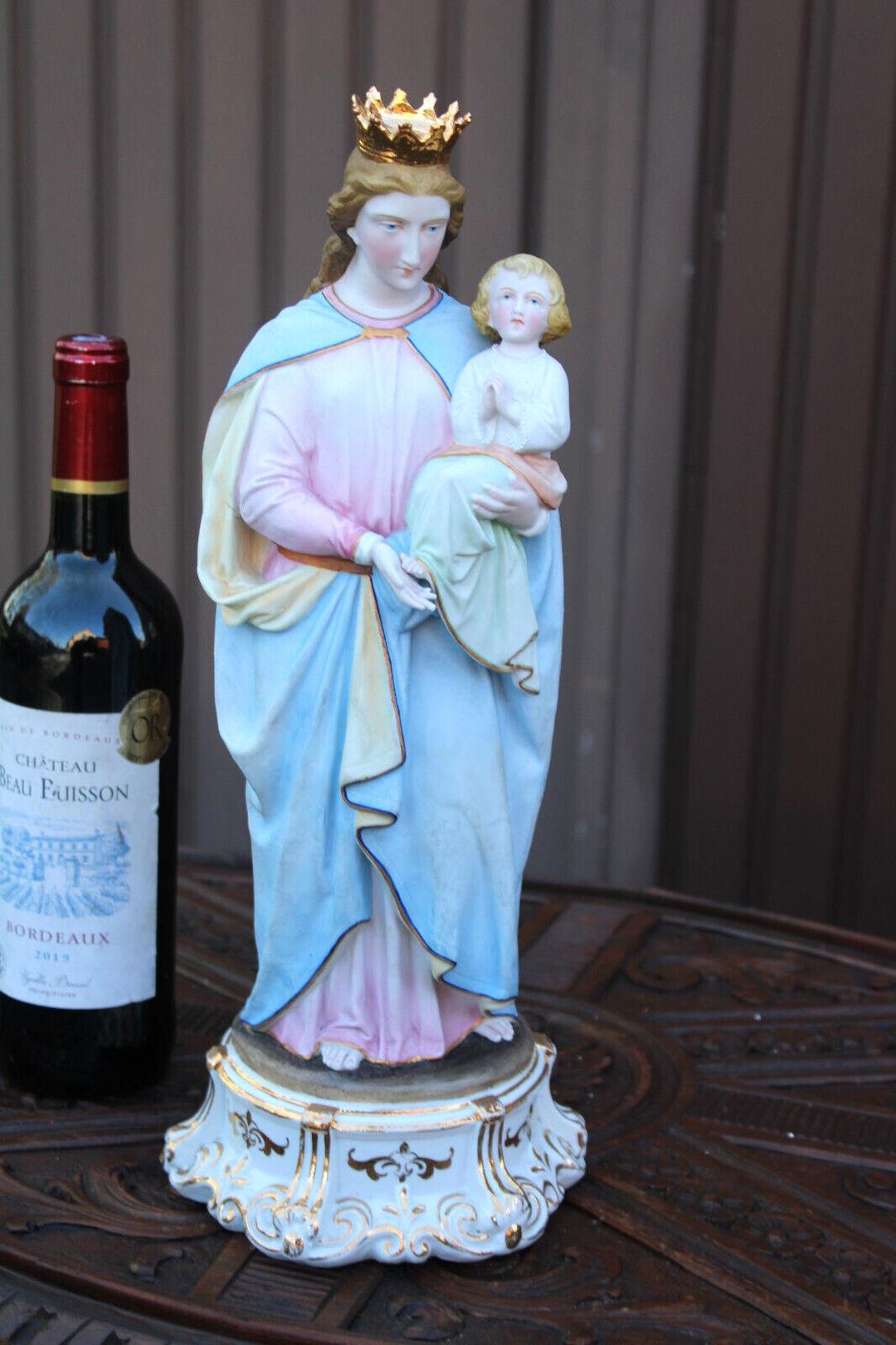 Antique Vieux Andenne Bisque Porcelain Belgian Madonna Statue Religious ...