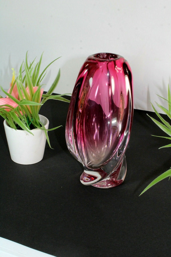 ヴァル・サン・ランベール ベルギー製 クリスタルガラス花瓶 希少 ヴァルサンランベール クリスタルガラス花瓶 ベルギー製 マーク付き