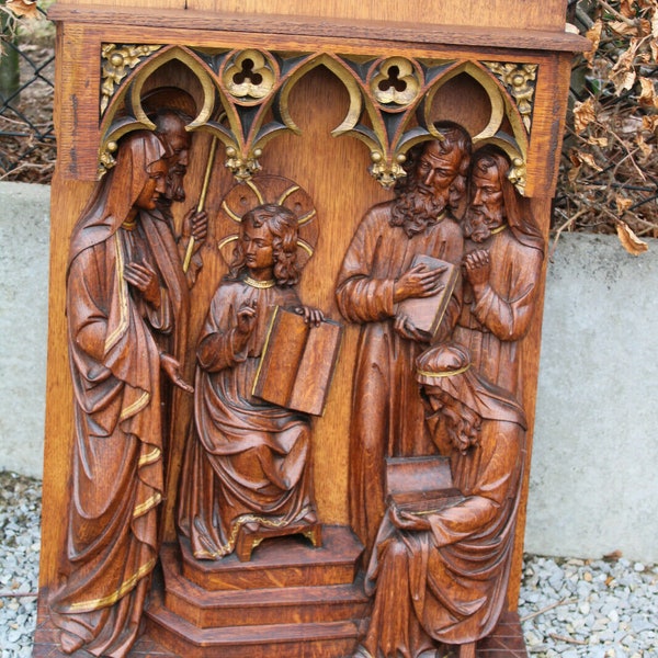 Antique Wood Art Piece Etsy UK