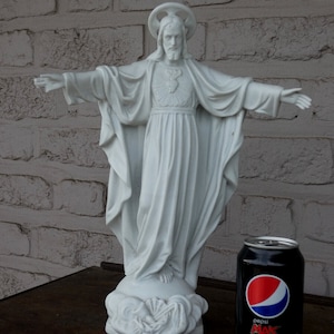 Antique belgian bisque porcelain christ jesus statue figurine religious