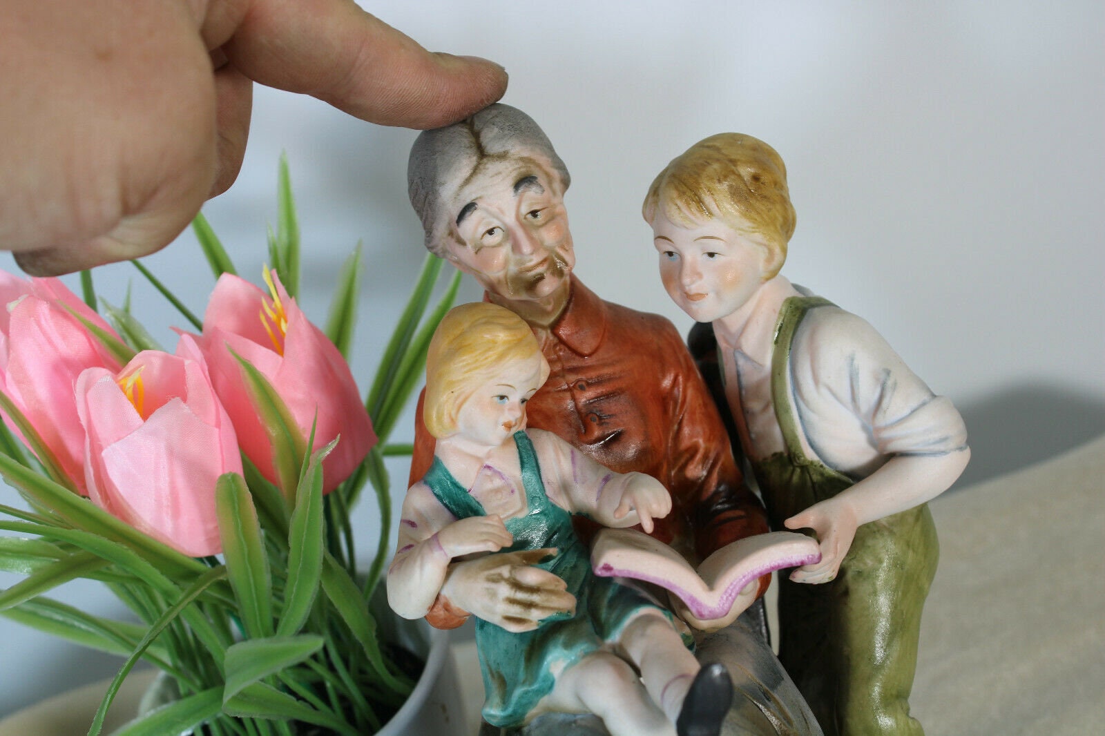Vintage Capodimonte Porcelain Bisque Statue Grandmother