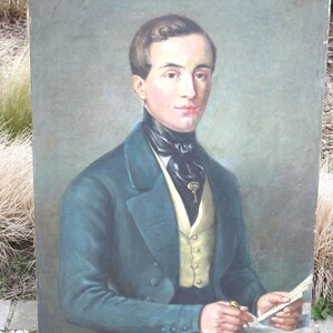 Top werk belgisches öl leinwandgemälde portrait ancestor f houget 1883-1961 signiert
