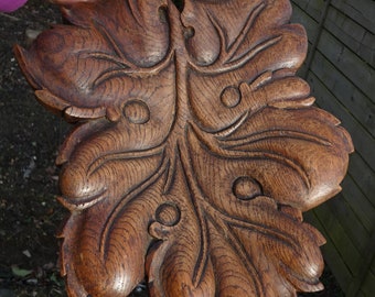 1950 wood carved leaf tray vide poche bowl