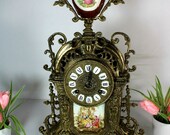 Vintage limoges porcelain bronze mantel clock